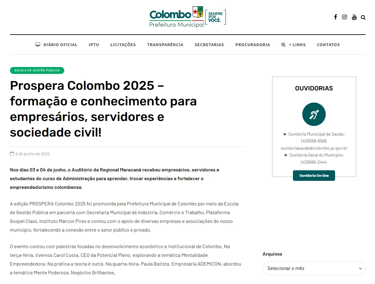 Carol Costa contribui para a formação de empresários no Prospera Colombo 2025